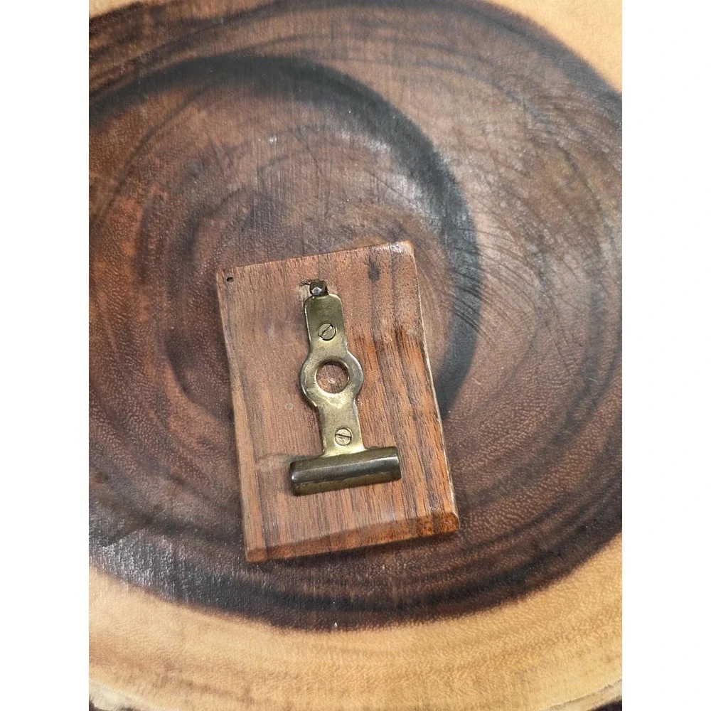 Vintage Wood Brass Baseball Belt Buckle